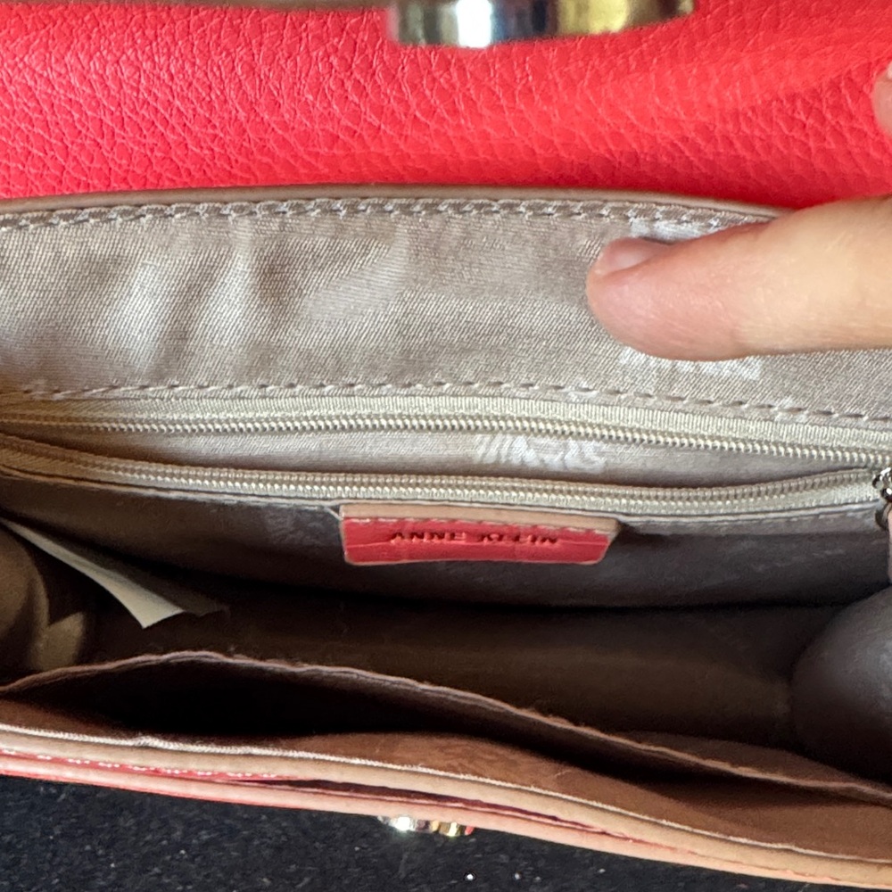 Elegant Coral Anne Klein Small Top Handle Satchel - Picture 10 of 16